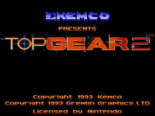 Top Racer 2 title screen for Super Famicom